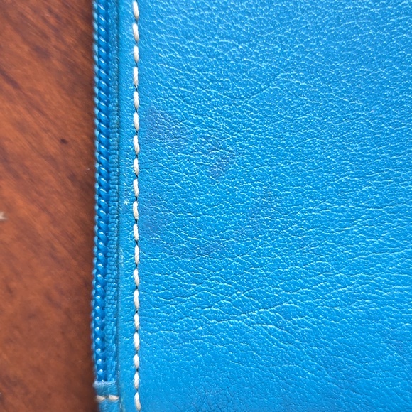 Coach Blue Leather Wristlet - Picture 3 of 5